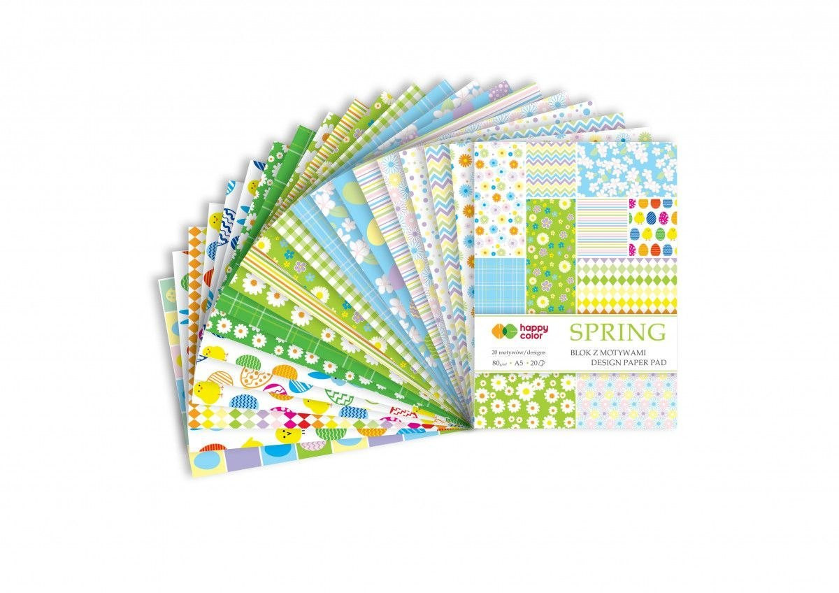 Blok z motywami Spring A5/20ark 80g 20 motyw, Happy Color HA 3808 1520-S20